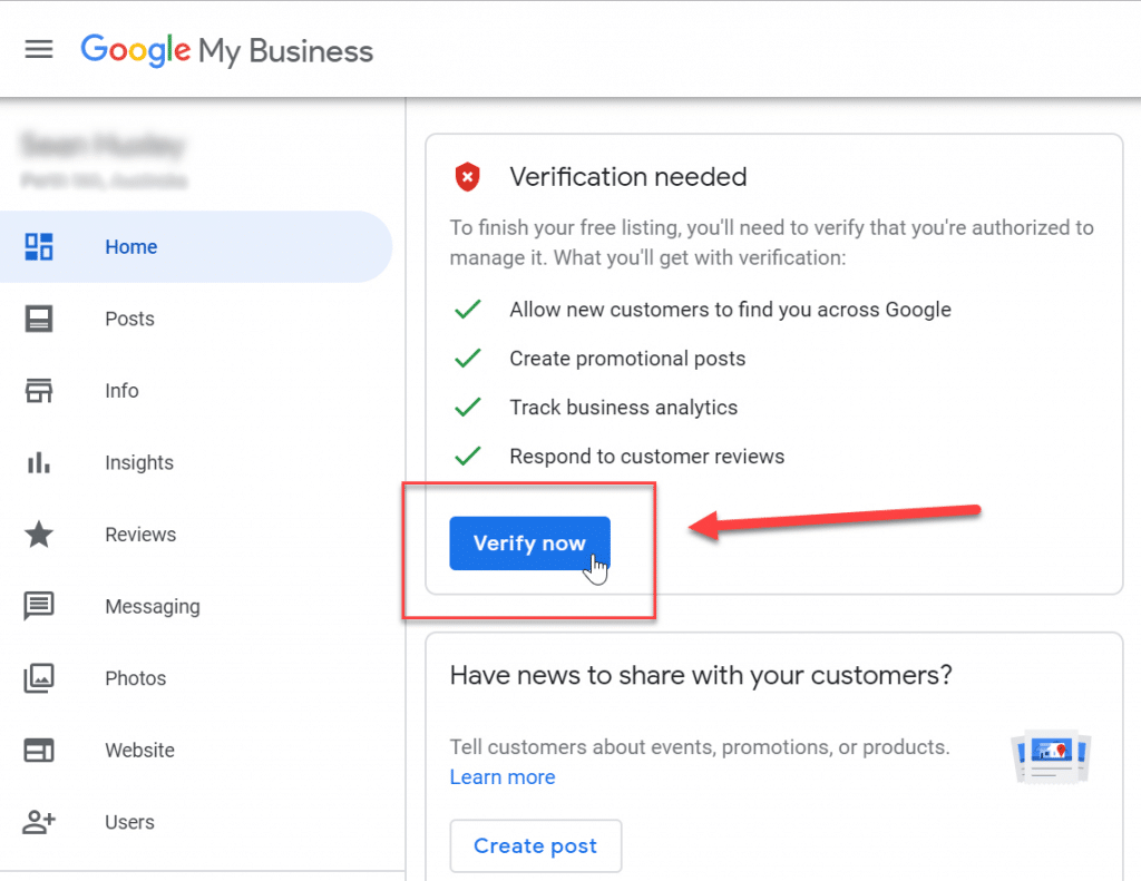 google my business verification